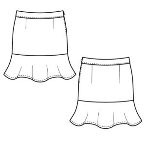 RUFFLE SKIRT digital pattern (PDF) for sizes 34-50